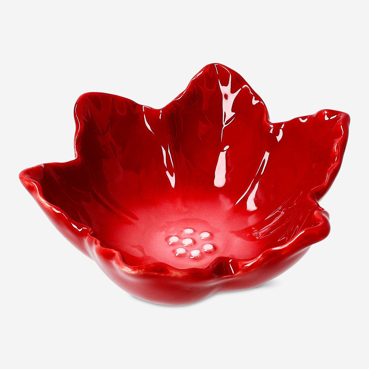 Decorative 12 cm Poinsettia flower bowl by Flying Tiger Copenhagen, perfect for festive kitchen decor.