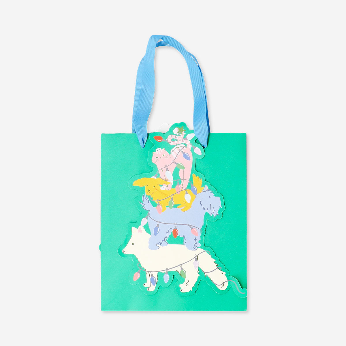 Office gift bag featuring colorful cats and dogs design, 23x19 cm from Flying Tiger Copenhagen