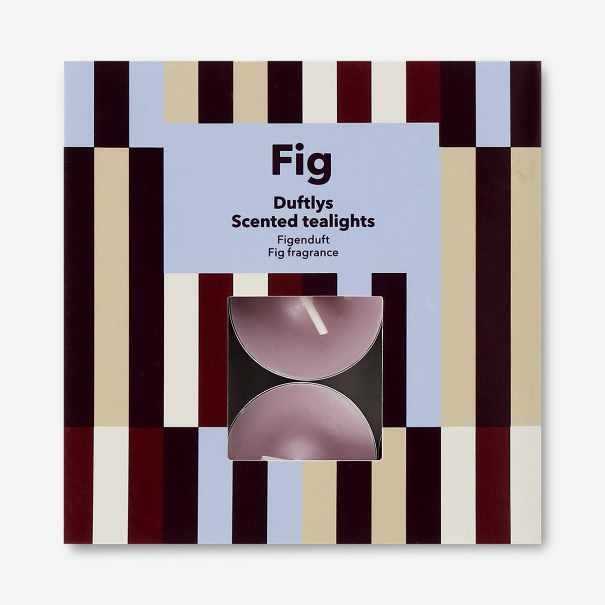 Set of 18 scented tealights with fig fragrance from Flying Tiger Copenhagen, perfect for home ambiance.