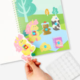 Flying Tiger Copenhagen activity book titled "Match the Shape," featuring colorful shapes for kids' matching and hobby fun.