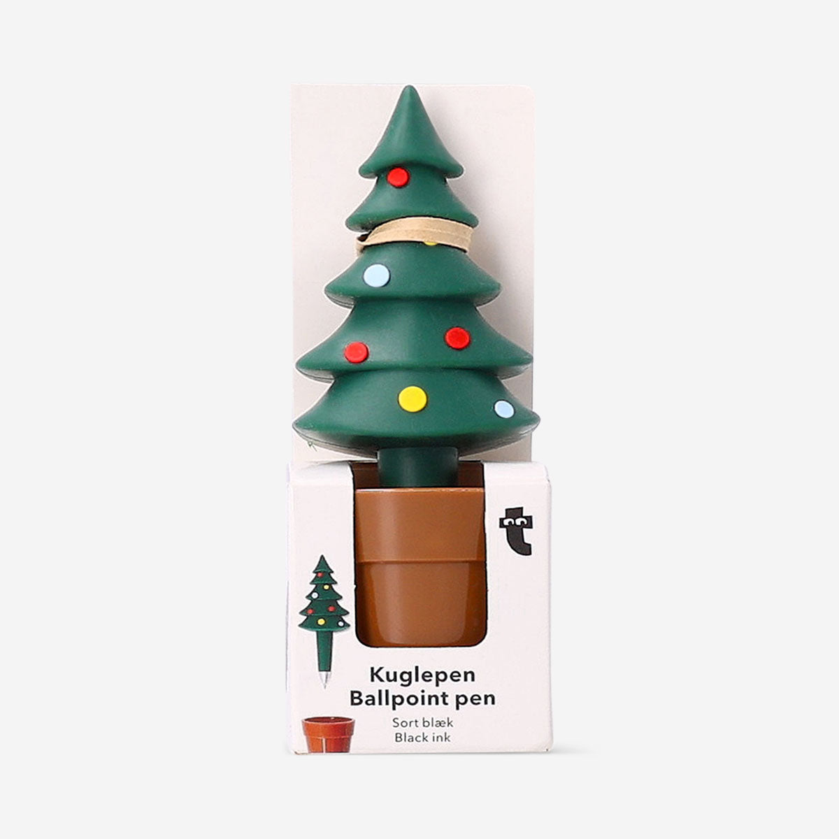 Flying Tiger Copenhagen Christmas tree ballpoint pen for office use, featuring festive holiday design and colorful details.