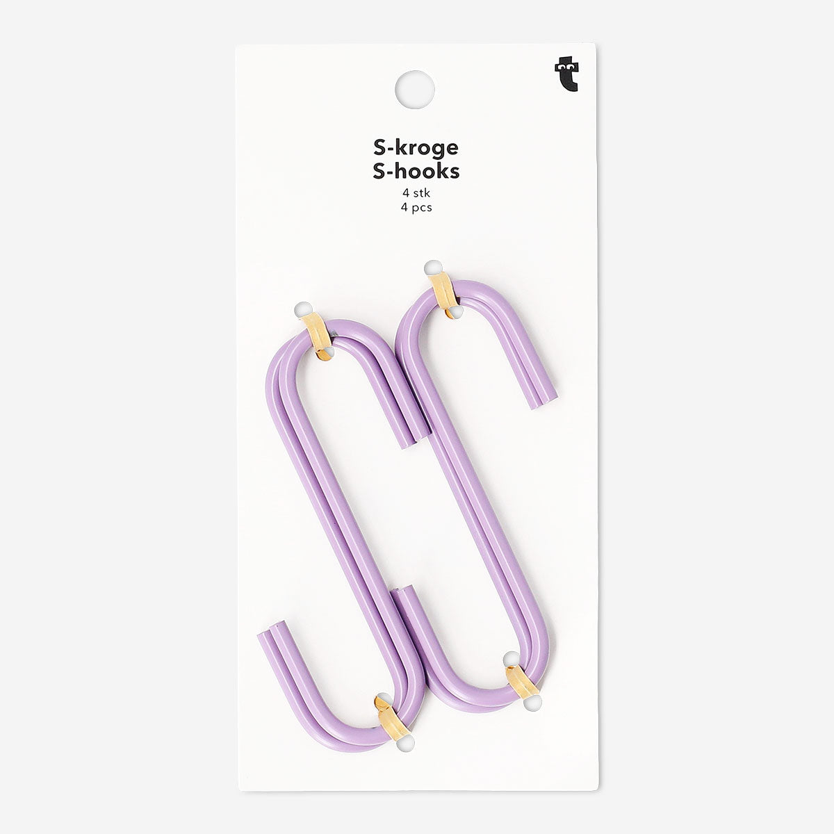 Two blue S-hooks from Flying Tiger Copenhagen for home organization, hanging on a wall or rack.