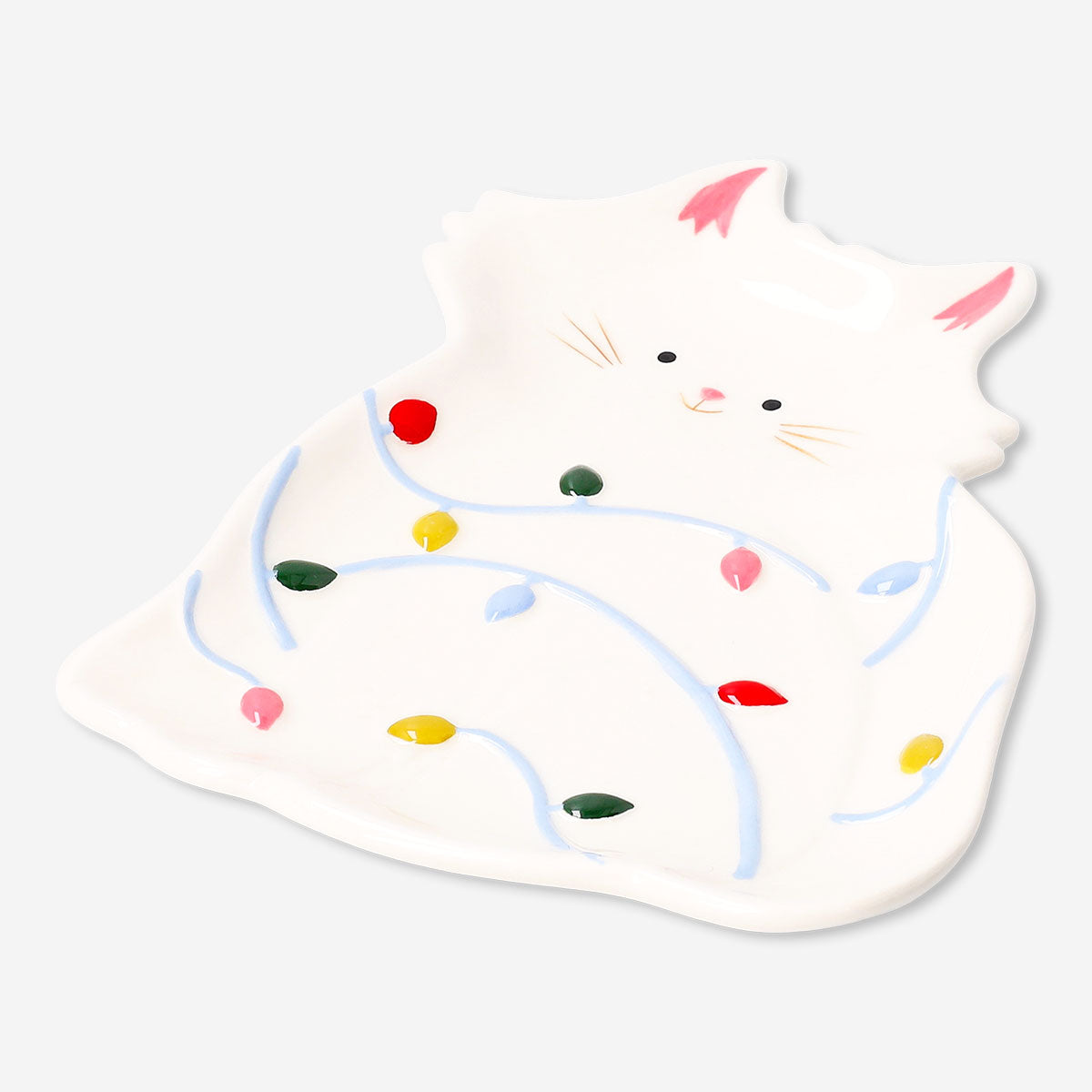 Kitchen cat tray with embossed Christmas lights design, 22 cm, by Flying Tiger Copenhagen, featuring festive holiday patterns.