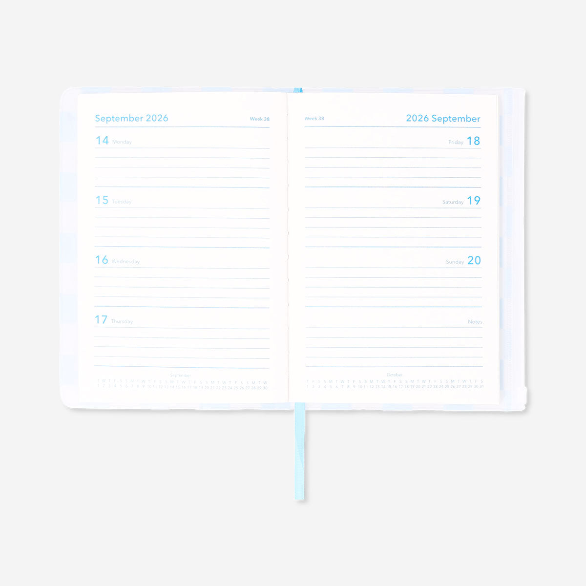 Chequered study planner with zip lock - English