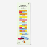 Wooden stacking towers game from Flying Tiger Copenhagen featuring colorful, interlocking wooden blocks for stacking fun.