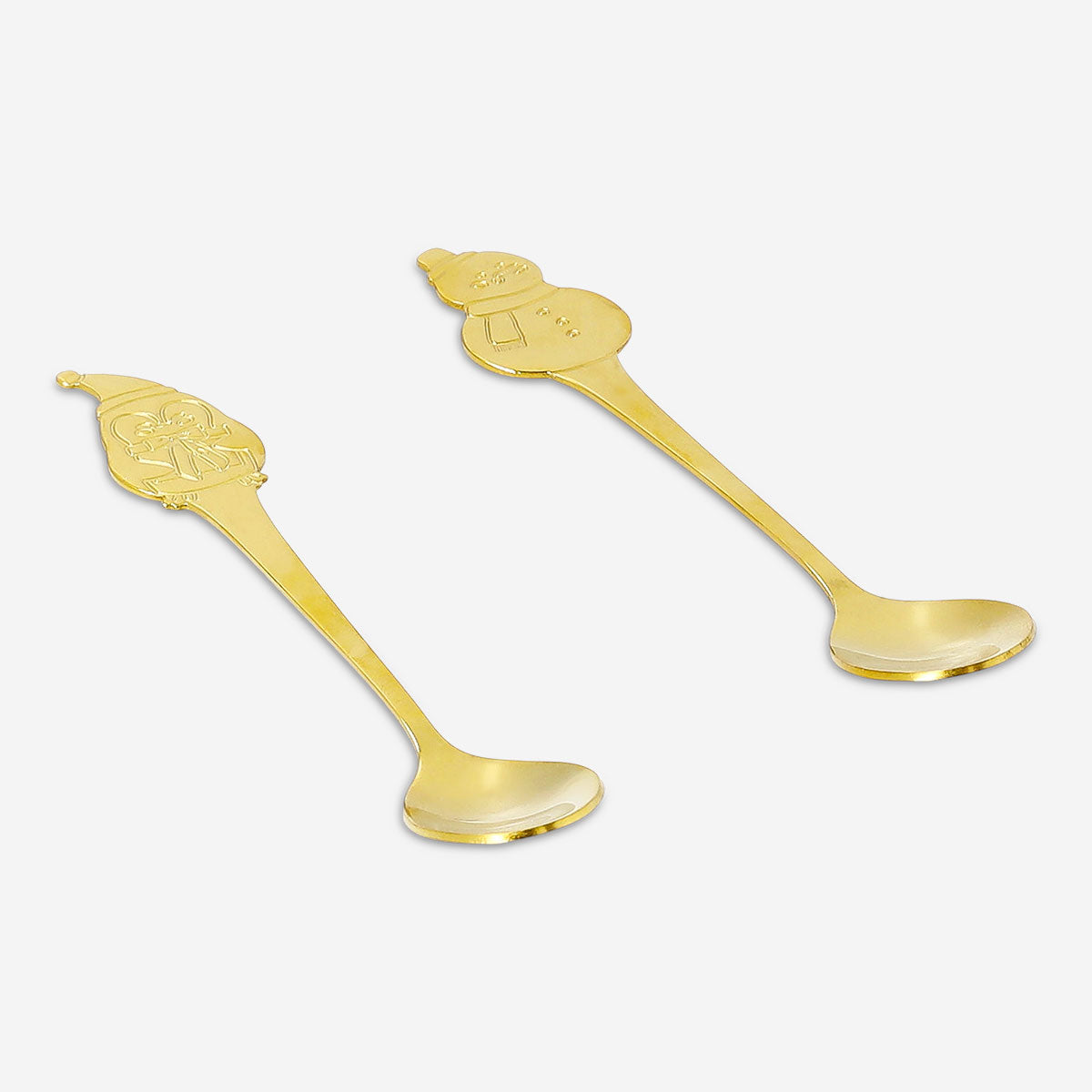 Set of two kitchen spoons with ski village design by Flying Tiger Copenhagen, featuring detailed scenic illustrations.