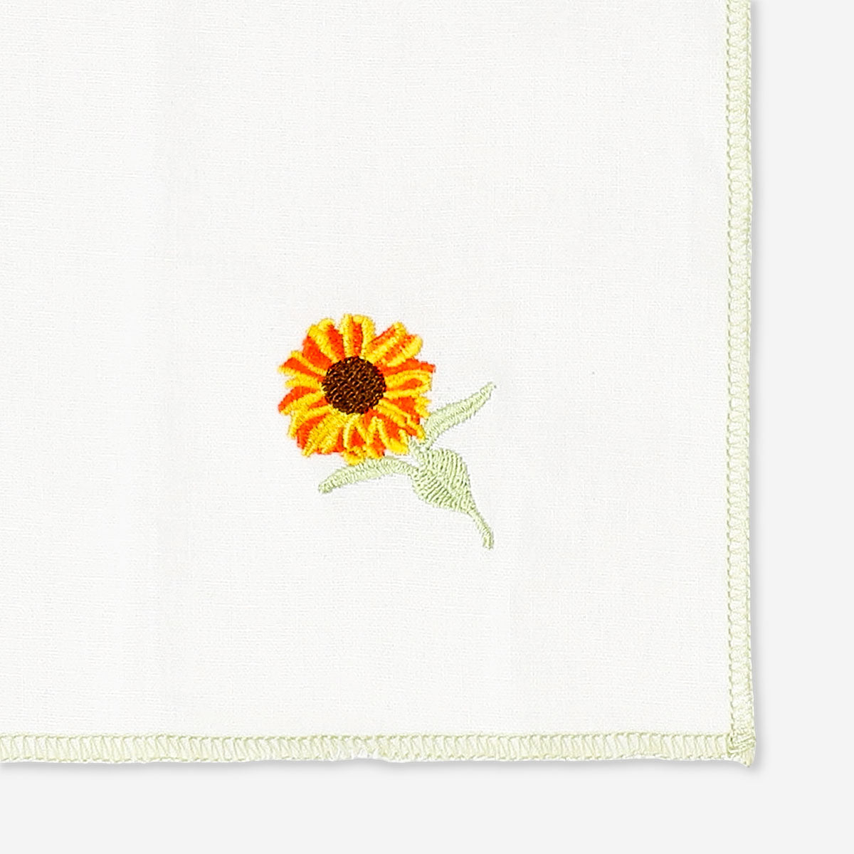 Set of two fabric napkins with embroidered sunflower design from Flying Tiger Copenhagen, ideal for home table decor.