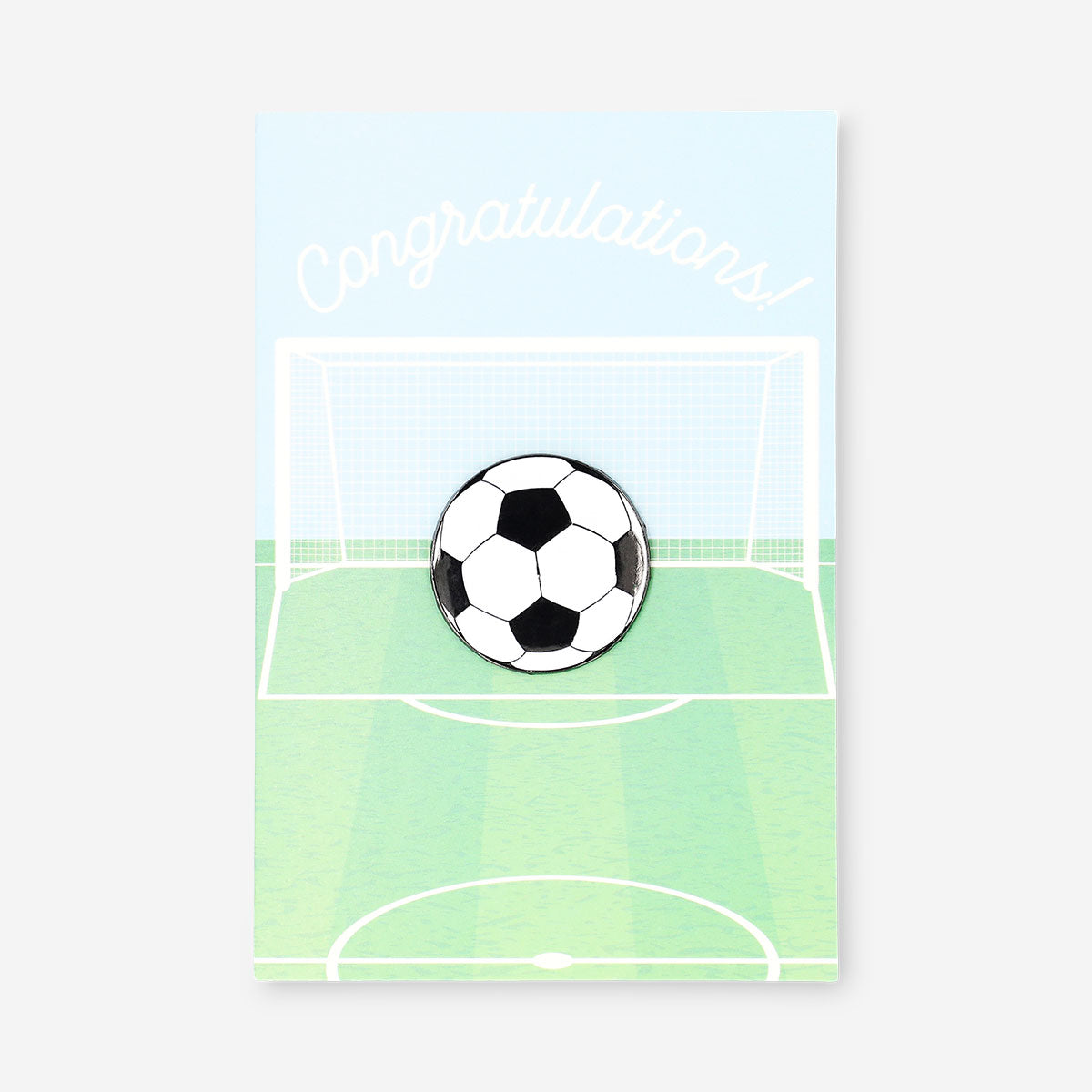 Flying Tiger Copenhagen soccer-themed office greeting card with colorful soccer ball and vibrant design for sports fans.