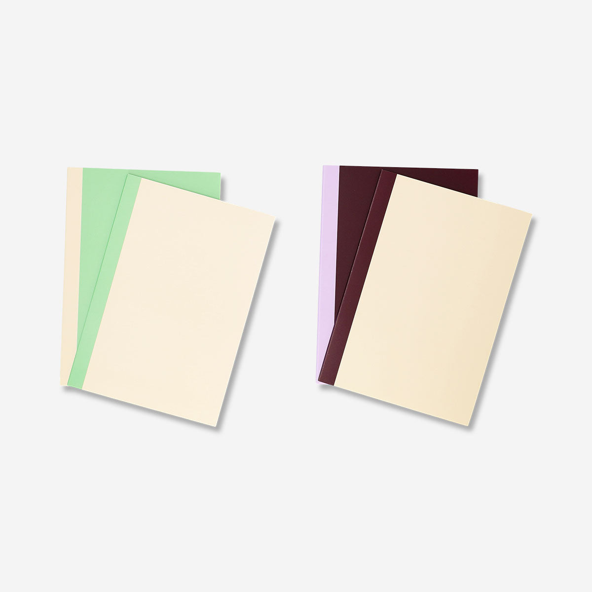 Set of four Flying Tiger Copenhagen A5 office notebooks with colorful covers, ideal for note-taking and organization.