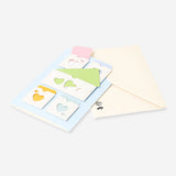 Flying Tiger Copenhagen greeting card with small envelopes decorated with hearts, ideal for office or personal messages.