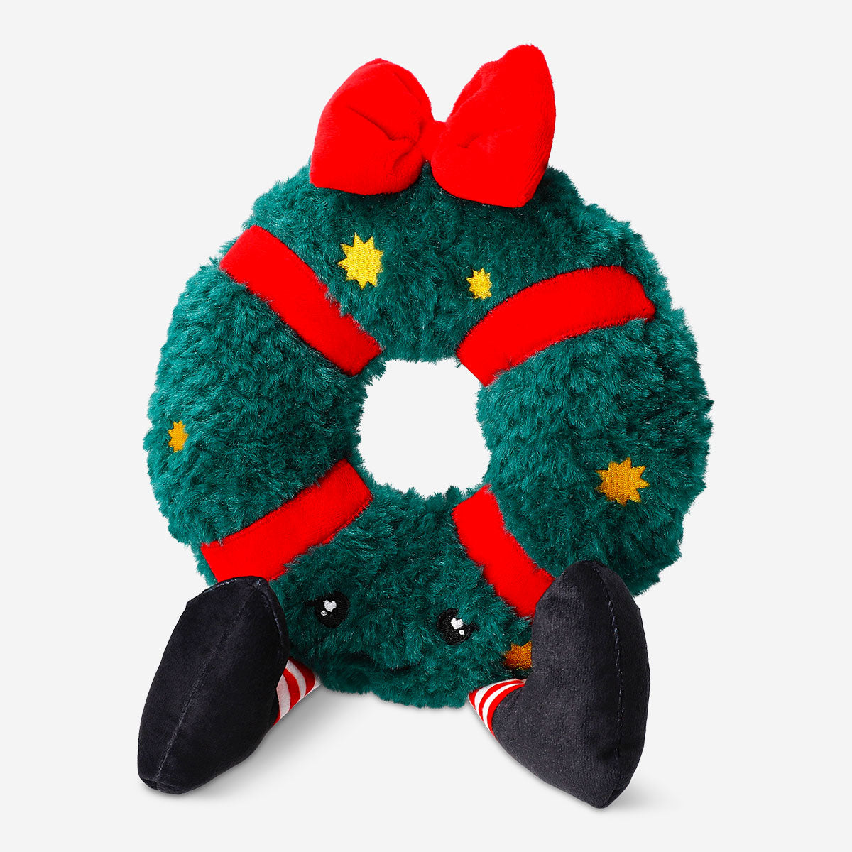 Flying Tiger Copenhagen plush Christmas wreath toy featuring soft fabric and festive holiday design for children or decoration.