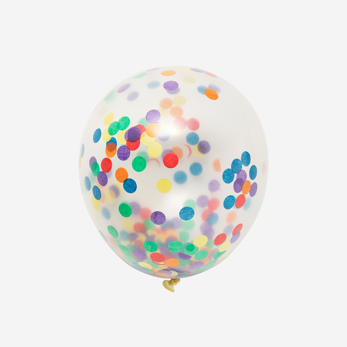 Six colorful balloons with rainbow confetti inside for party decoration, by Flying Tiger Copenhagen.