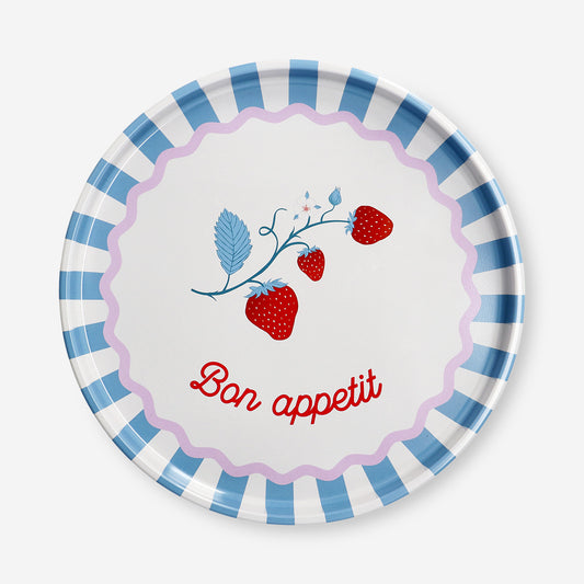 Okrągła metalowa tacka dekoracyjna - 31 cm