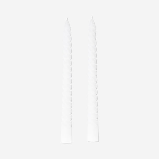 Velas retorcidas blancas - 4 uds.