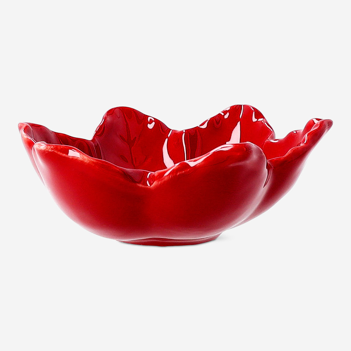 Flying Tiger Copenhagen poinsettia flower bowl, 12 cm, decorative kitchen accessory with vibrant red poinsettia design.