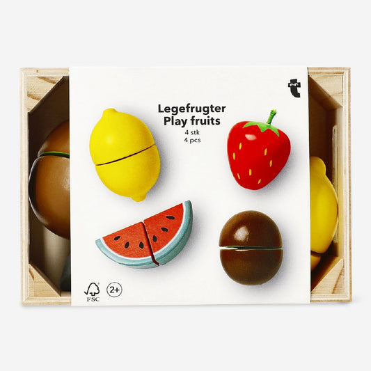 Wooden play fruits