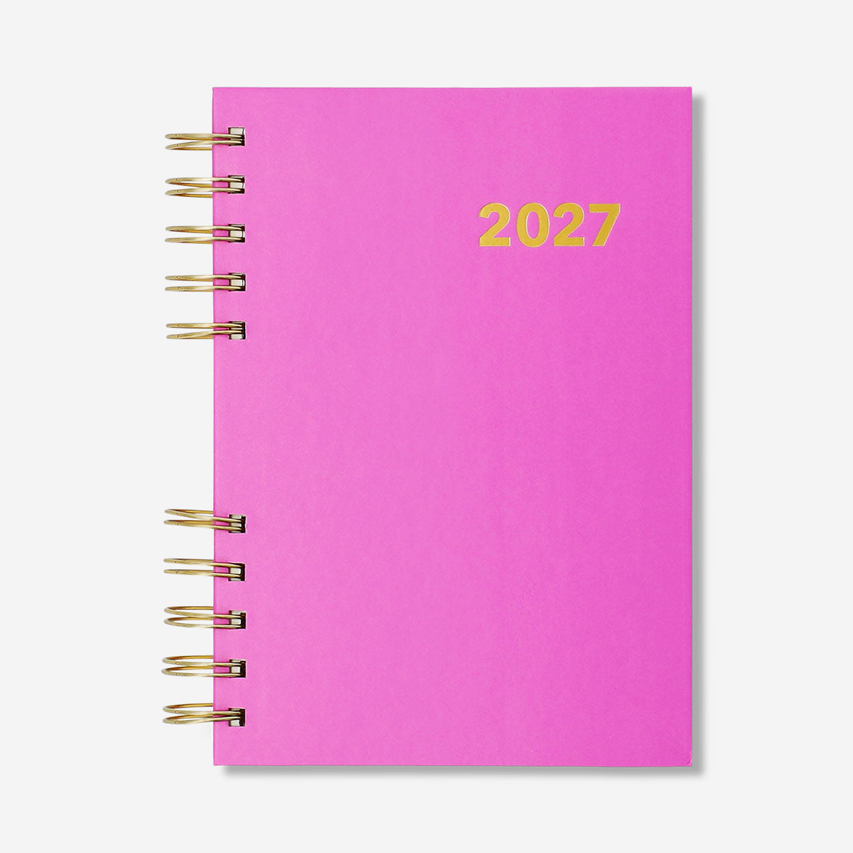 Pink B6 daily diary 2027 by Flying Tiger Copenhagen, open to show pages for daily planning and organization.