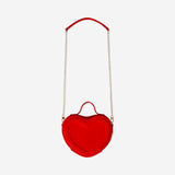 Red heart bag with gold chain