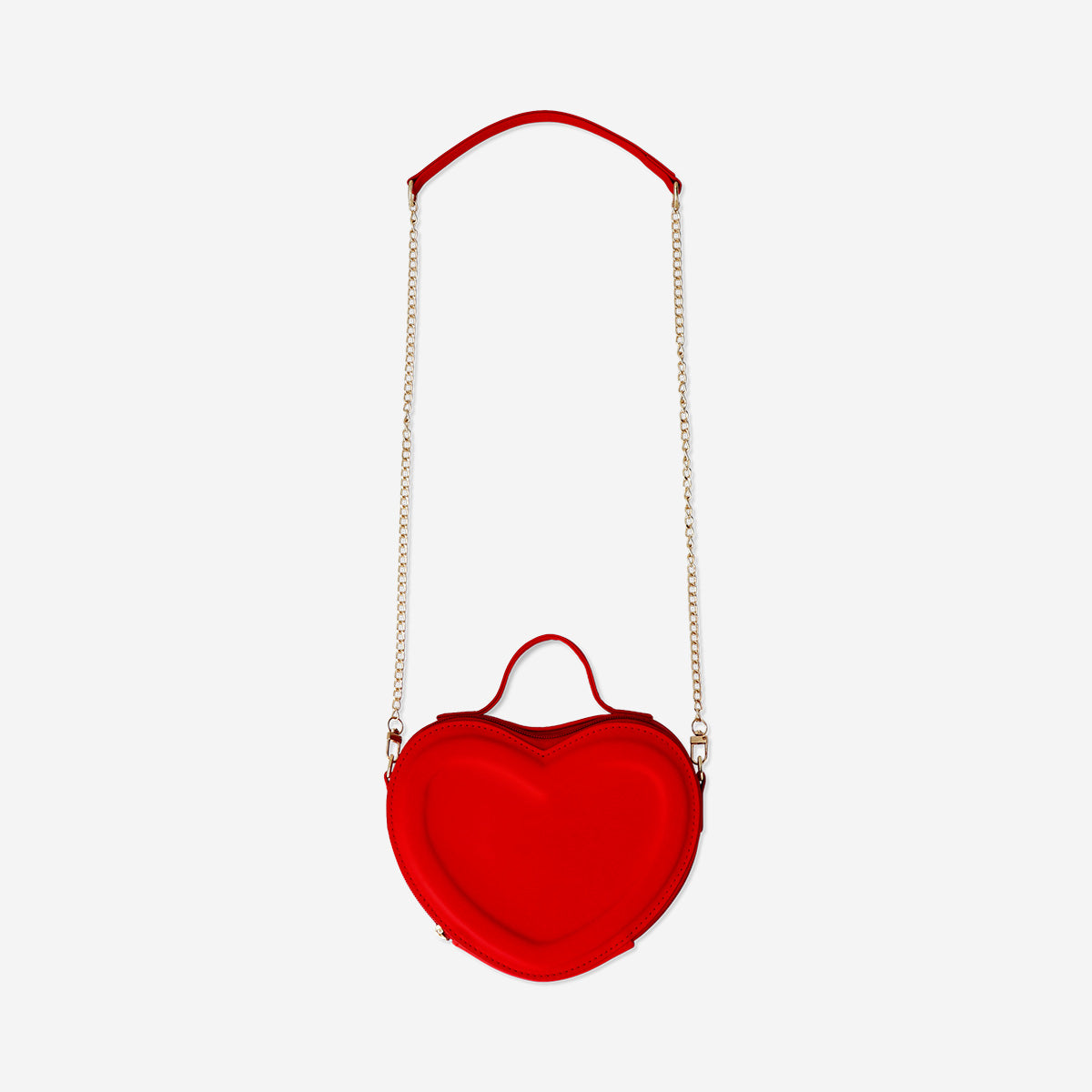 Red heart bag with gold chain