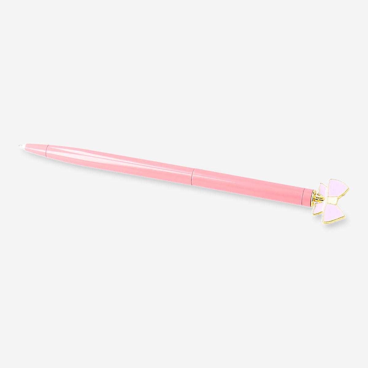 Pink Flying Tiger Copenhagen office ballpoint pen with a cute bow topper, perfect for adding a charming touch to writing tasks.