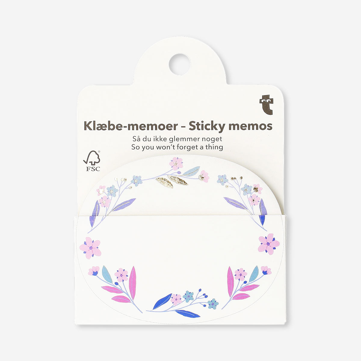 Floral sticky memos with gold detail from Flying Tiger Copenhagen, ideal for office note-taking and decoration.
