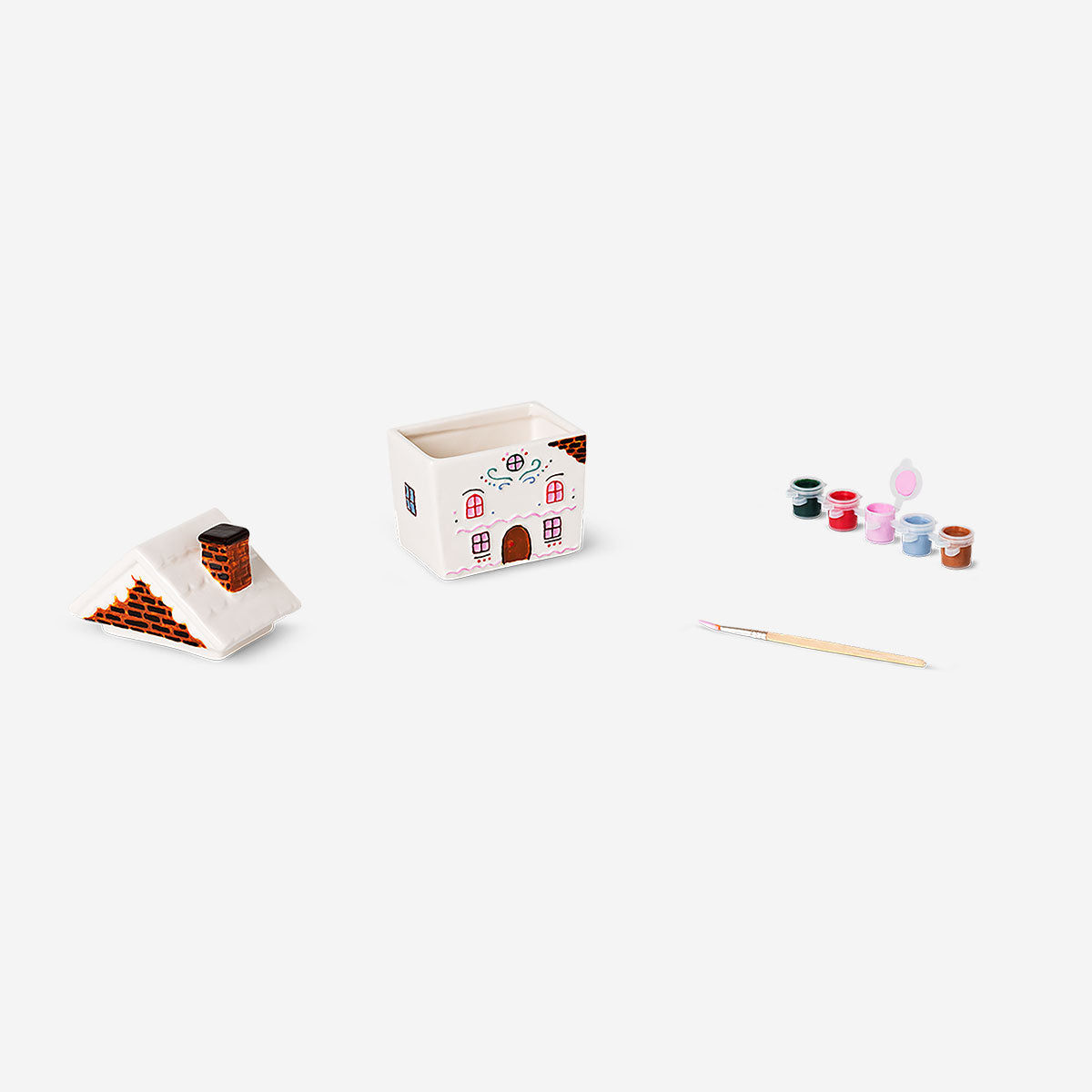DIY gingerbread house jar in 240 ml size by Flying Tiger Copenhagen, featuring hobby craft elements and decorative gingerbread design.