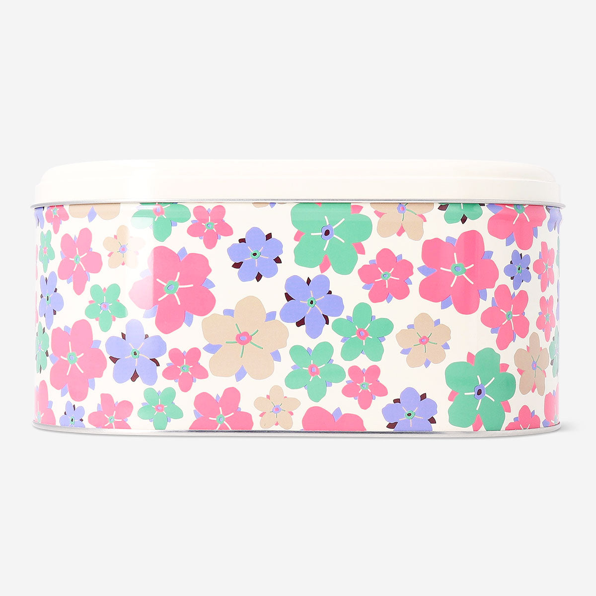 Oval floral print cake tin from Flying Tiger Copenhagen, 23x13 cm, ideal for baking and cake baking in the kitchen.
