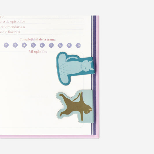 Marque-pages magnétiques chats yoga - 4 pcs