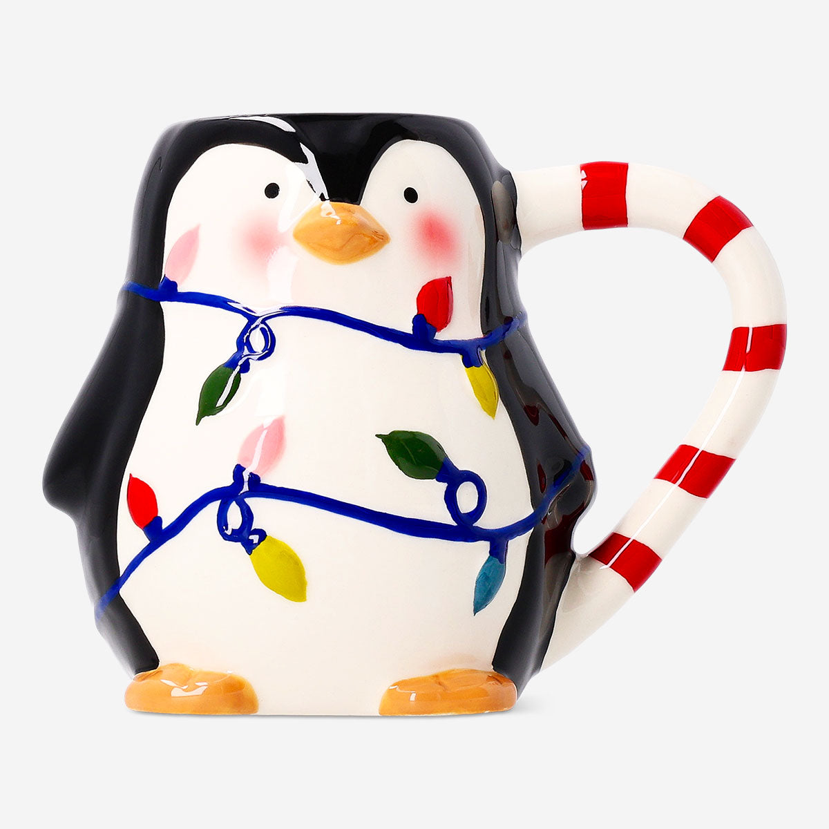 Flying Tiger Copenhagen penguin mug, 500 ml kitchen cup with cute penguin design, perfect for hot beverages.