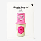 Bureauventilator als koffiebeker