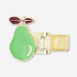 Gold office pen loop with pear-shaped decoration, flexible accessory for holding pens and stationery.