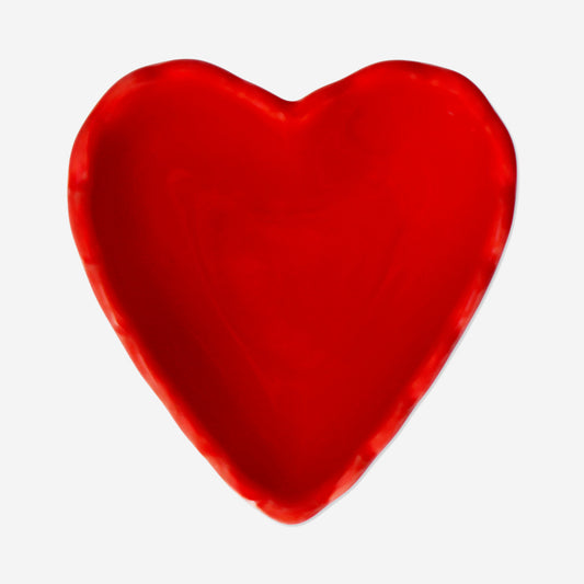 Ciotola a cuore in ceramica rossa - 7 cm
