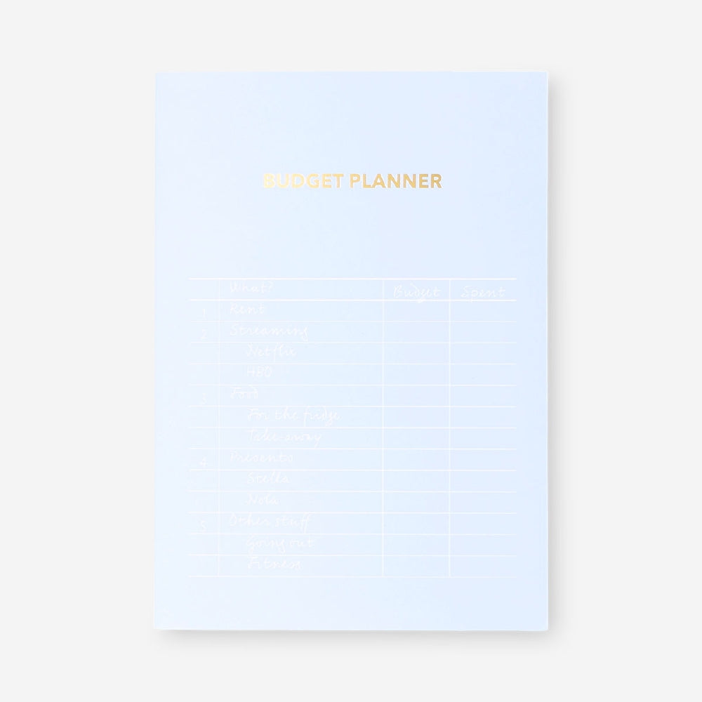 Flying Tiger Copenhagen office budget planner with numbered pages, tabs, and colorful layout for organizing financial plans.