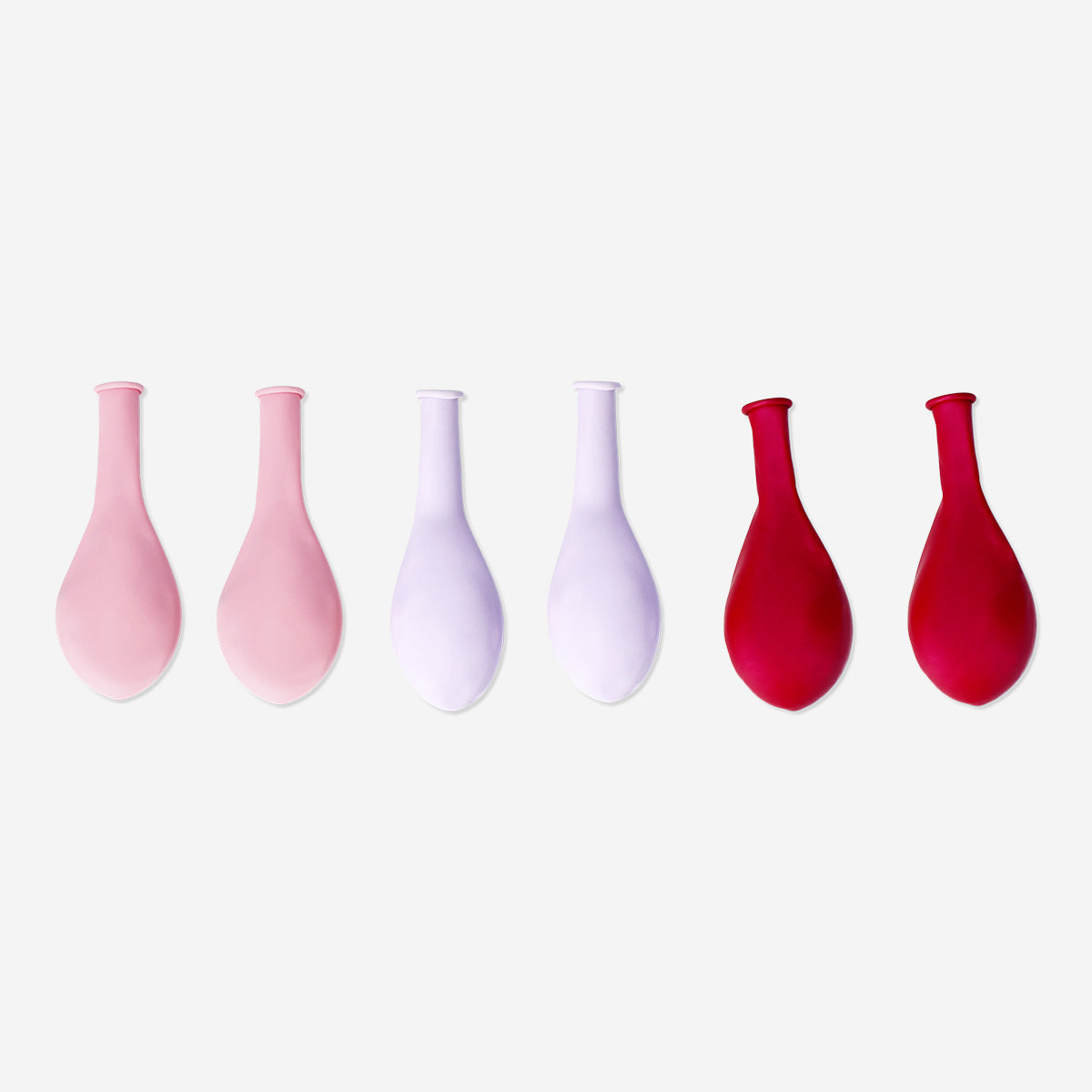 Metallic rose-colored balloons from Flying Tiger Copenhagen party balloon mix, featuring shiny, festive latex balloons.