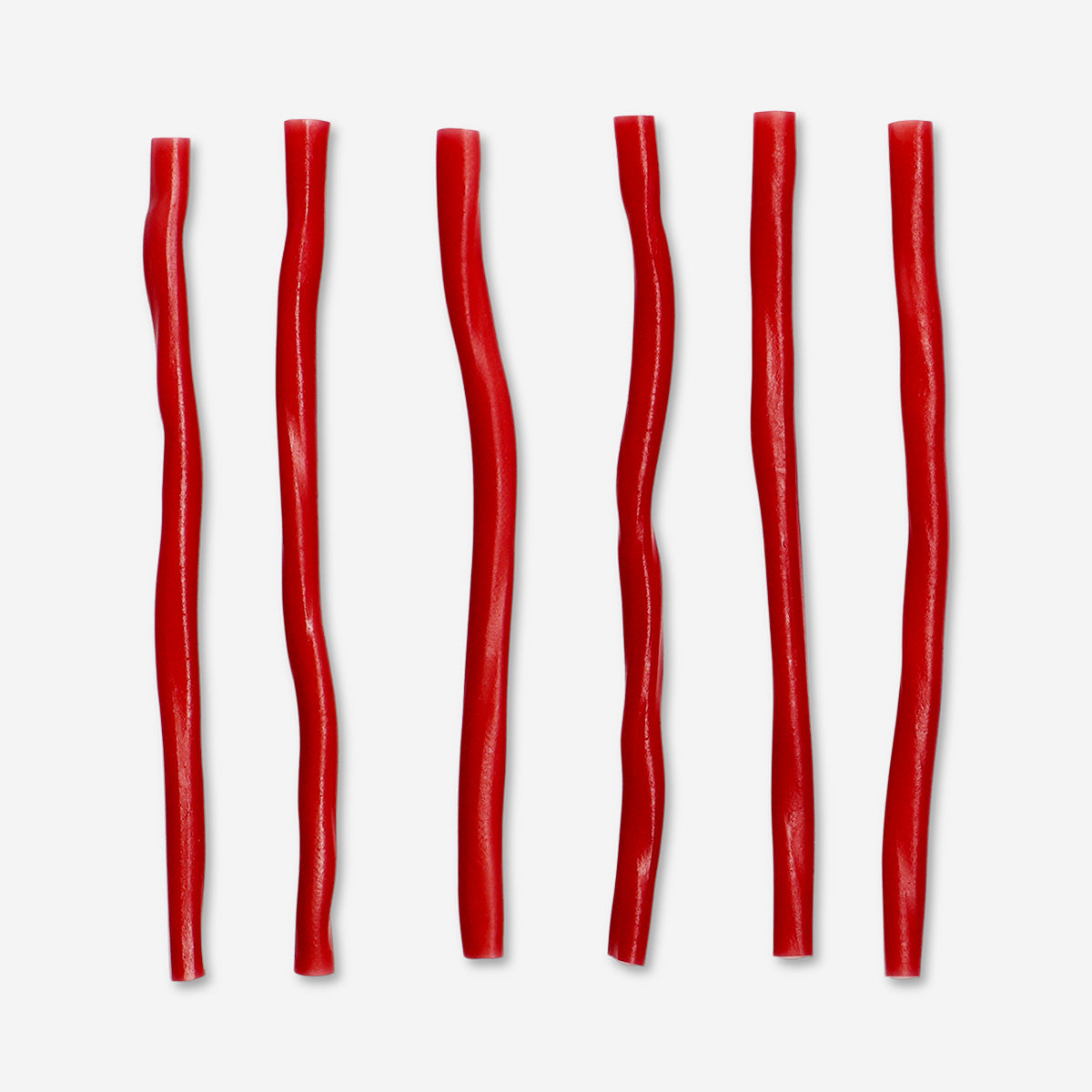 Strawberry-flavored gummy candy cables from Flying Tiger Copenhagen, colorful and chewy snack for sweet treats.