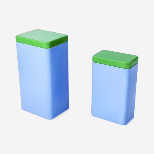 Blue food storage tins - 2 pcs