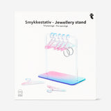 Gradient jewellery stand for earrings with colorful tiers, perfect for organizing and displaying jewelry at home.
