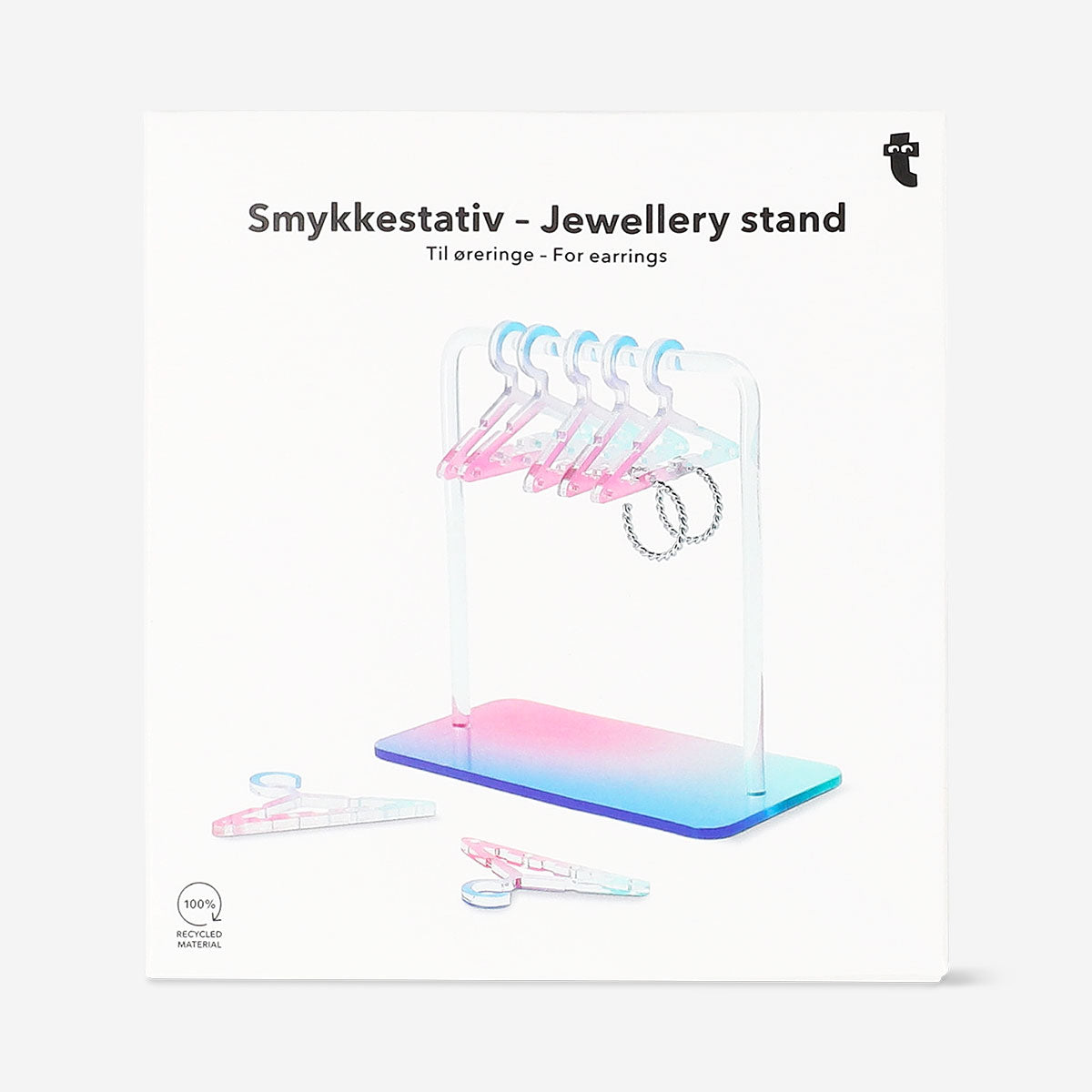 Gradient jewellery stand for earrings with colorful tiers, perfect for organizing and displaying jewelry at home.