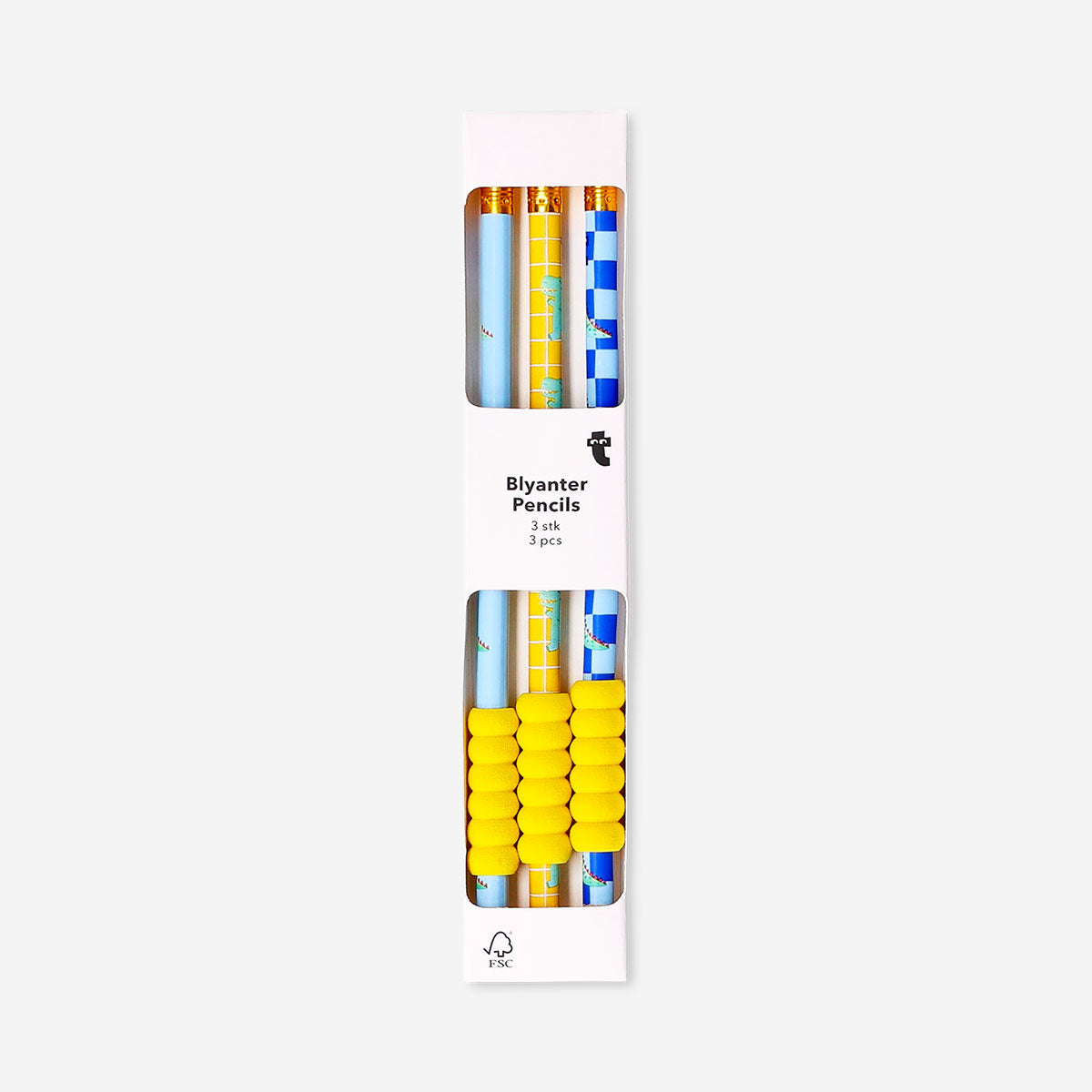 Crayons HB grip imprimé dinosaure - 3 pcs