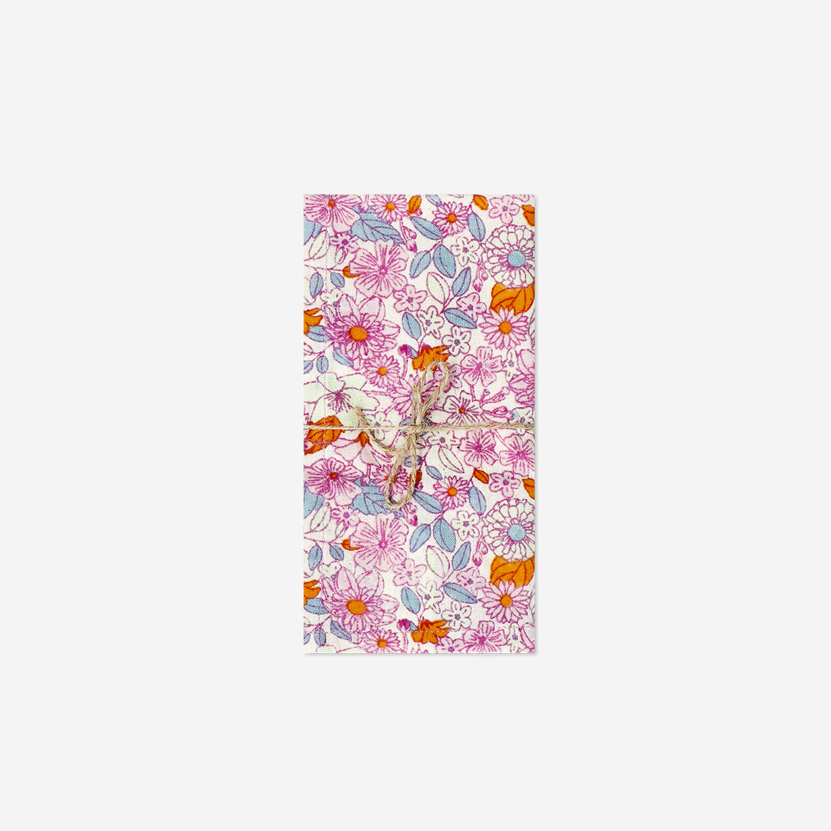 Set of two floral fabric kitchen napkins by Flying Tiger Copenhagen, featuring colorful flower patterns for table use.