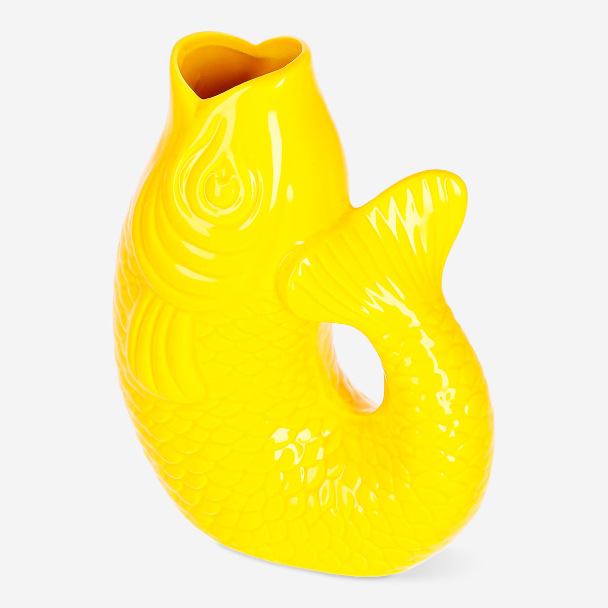 Gul fiskevase - 21 cm