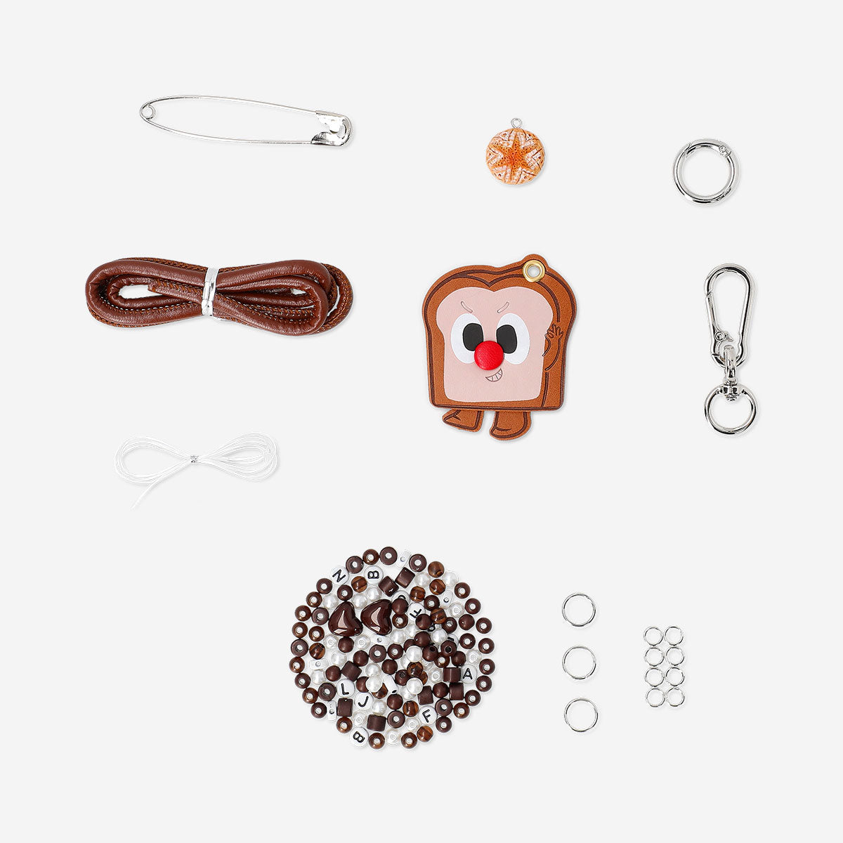 DIY bag charm in the shape of toast bread from Flying Tiger Copenhagen, perfect for adding a fun, whimsical touch to accessories.