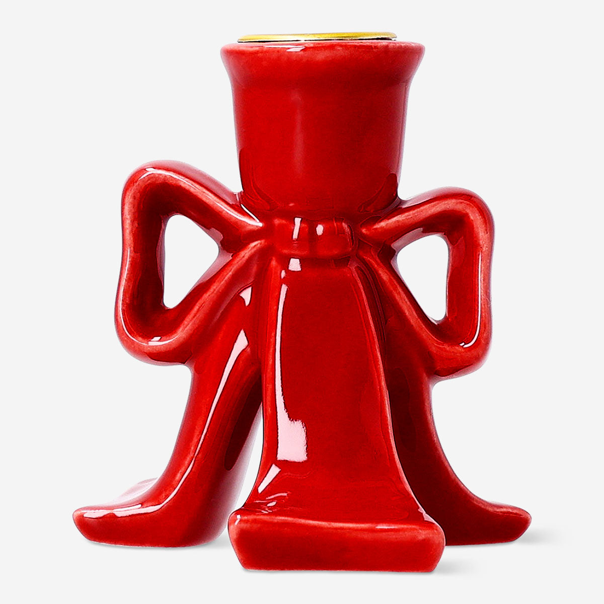 Red bow-shaped candle holder from Flying Tiger Copenhagen, 9 cm tall, designed for home décor with a festive, decorative style.