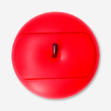 Red apple-shaped office push bin by Flying Tiger Copenhagen, featuring a vibrant apple design for desk or workspace use.