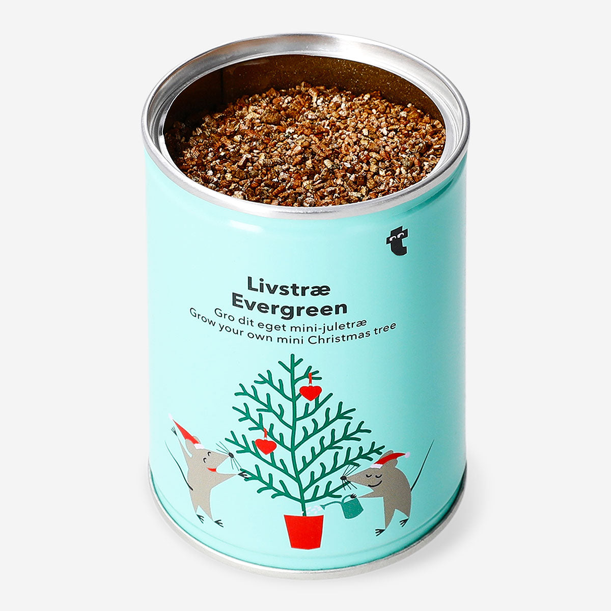 Flying Tiger Copenhagen Christmas tree grow-your-own gadget with packaging and instructions on a white background.