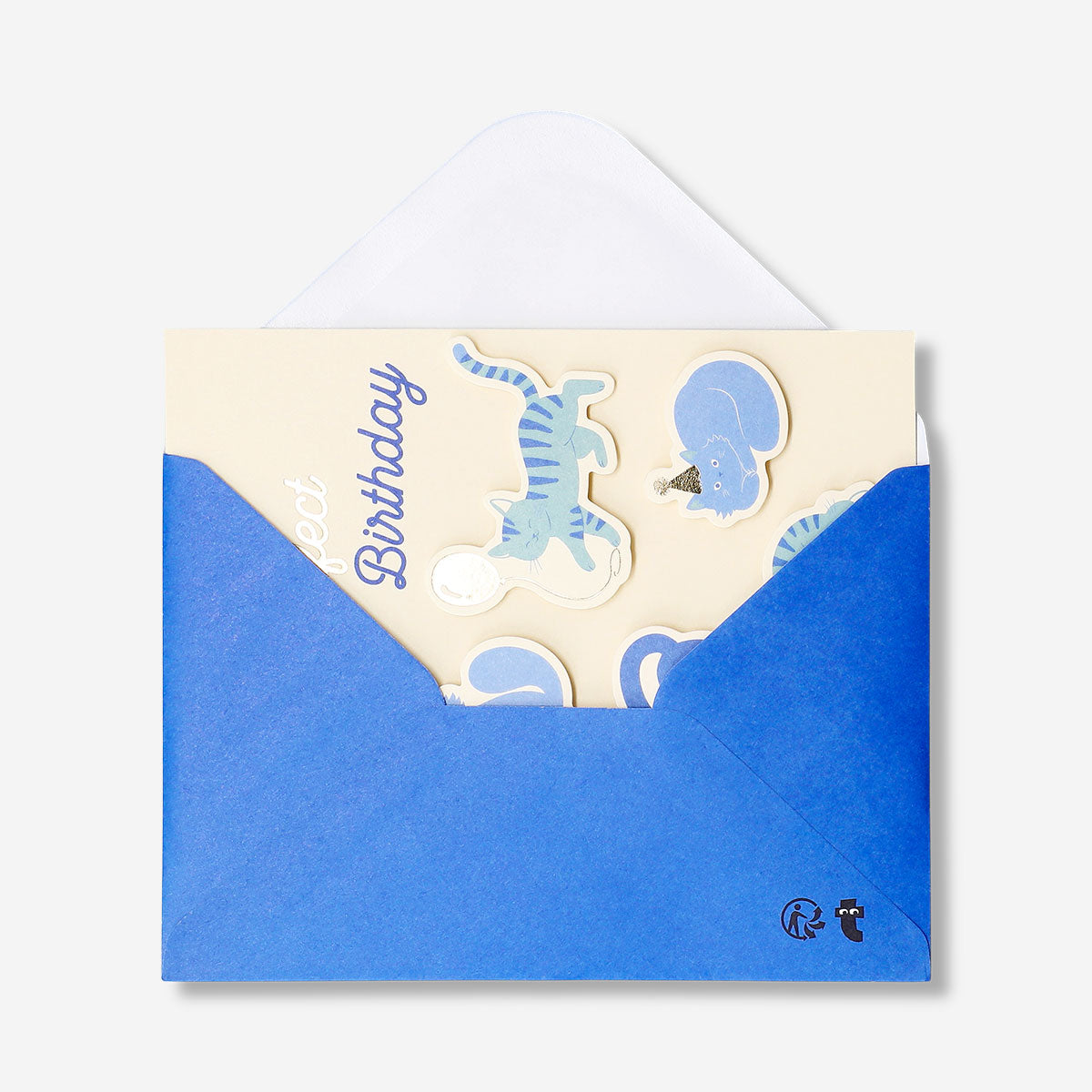 Office birthday card featuring playful cats from Flying Tiger Copenhagen with colorful, festive cat illustrations.
