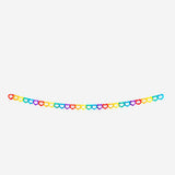 Colorful rainbow heart cut-out garland from Flying Tiger Copenhagen, 300 cm long, perfect for party decorations.