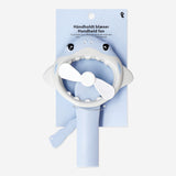 Blue shark handheld fan gadget by Flying Tiger Copenhagen, compact portable fan with shark design for personal cooling.