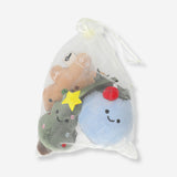 Set of three Christmas plush toys featuring festive characters by Flying Tiger Copenhagen, soft and cuddly holiday-themed toys.