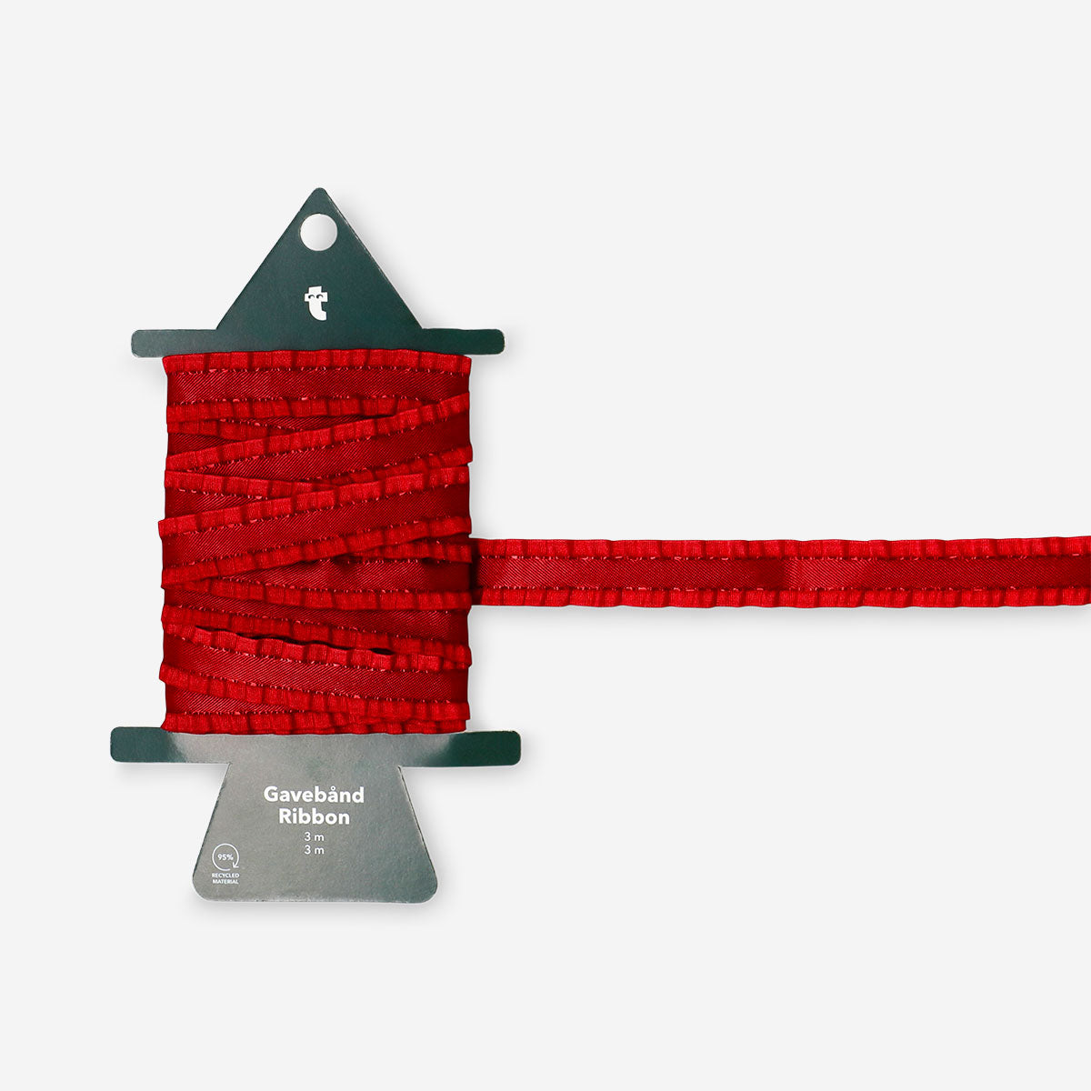 Red frill-edged ribbon, 3 meters long, ideal for office decoration, from Flying Tiger Copenhagen.
